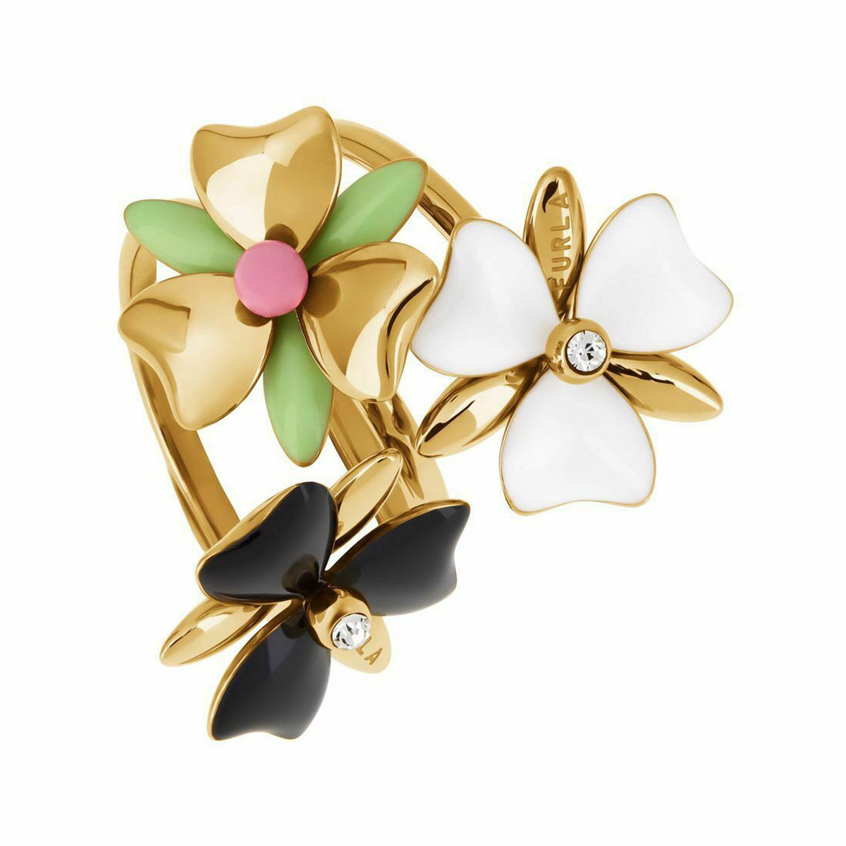 Furla Flora Ring — Gold & Enamel, side