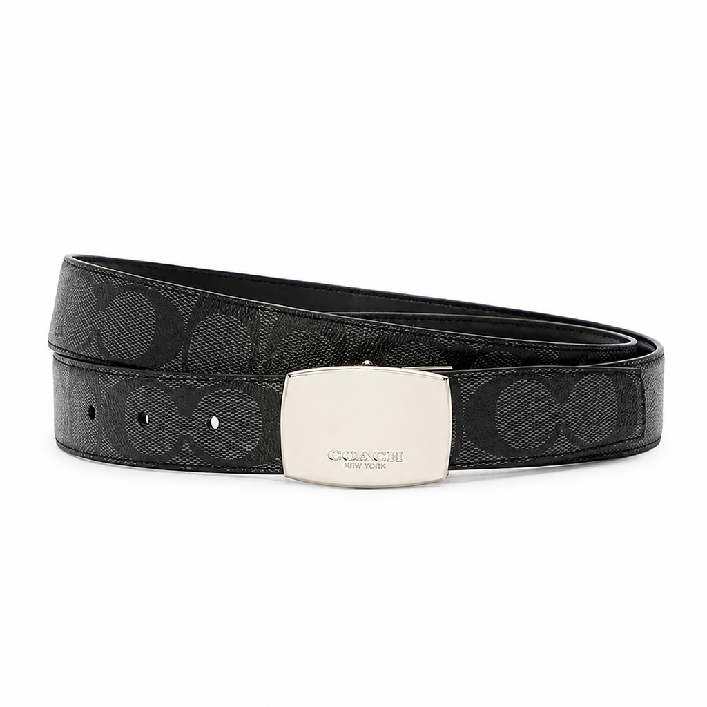 Coach Signature Reversible Belt — Black