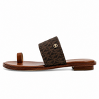 Michael Kors Monogram Slides — Brown