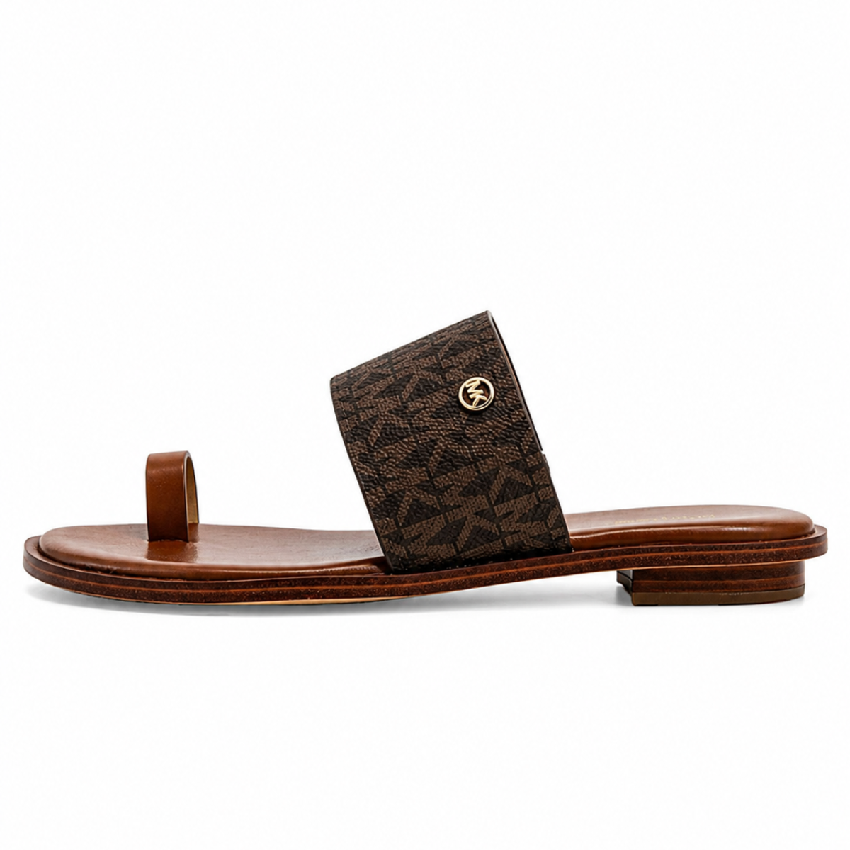 Michael Kors Monogram Slides — Brown