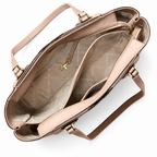 Michael Kors Mae Large Leather Tote — Beige