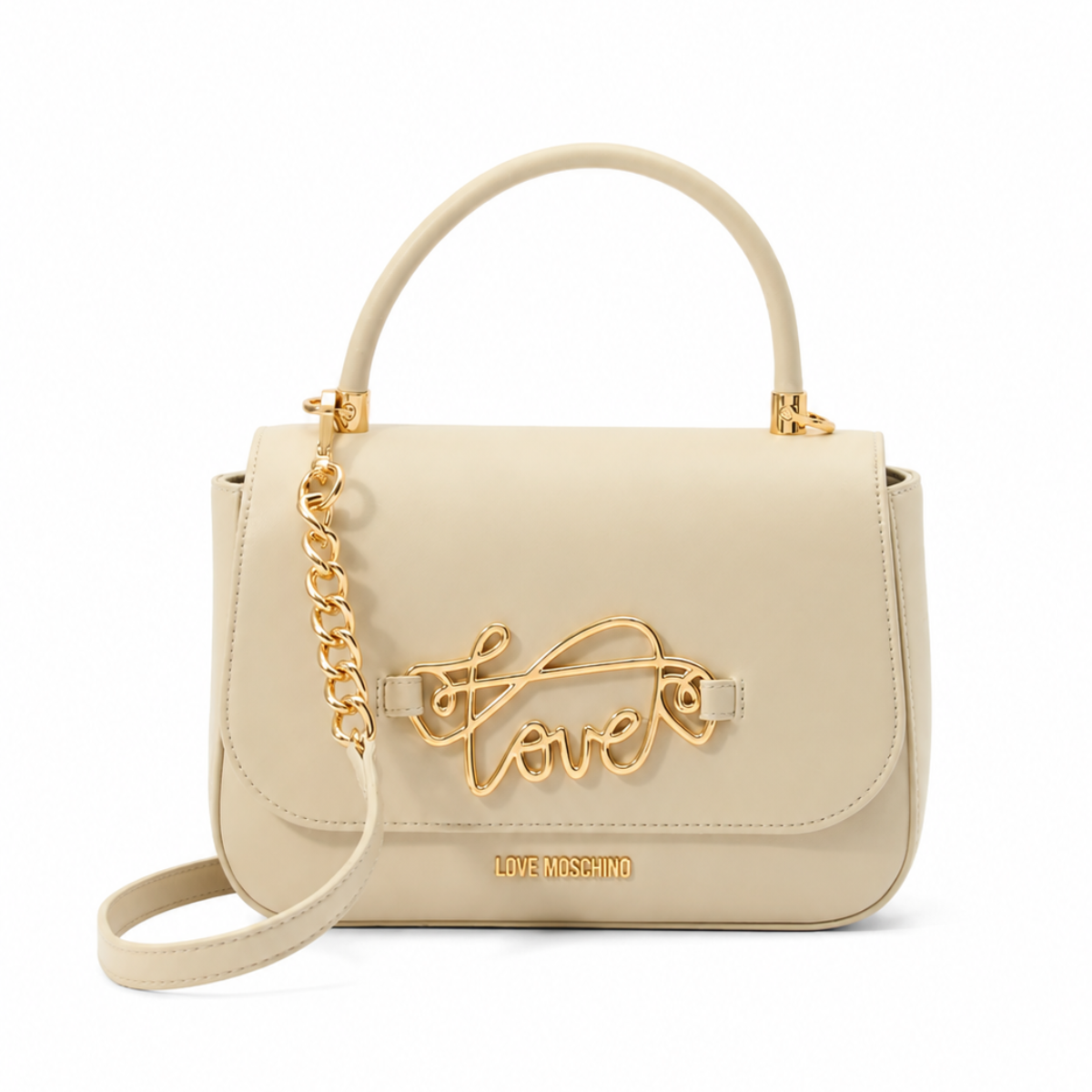 Love Moschino Script Logo Handbag — Ivory