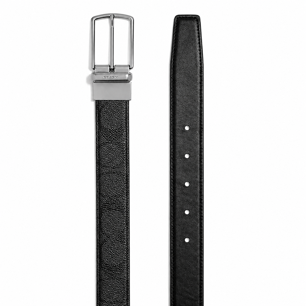 Coach Signature Reversible Belt — Black