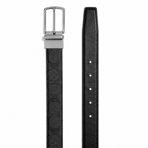 Coach Signature Reversible Belt — Black