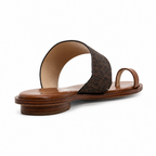 Michael Kors Monogram Slides — Brown