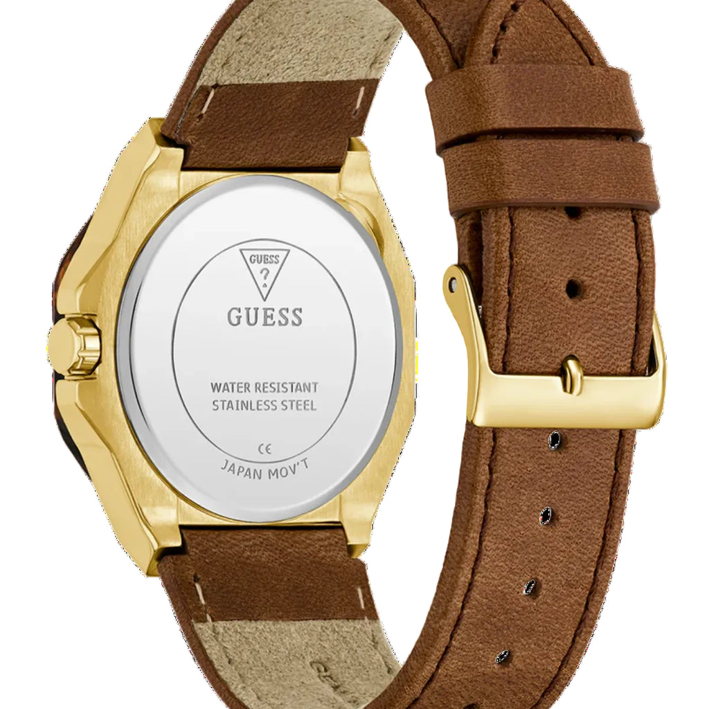 Guess Multi-Function Watch — Brown & Gold Tone