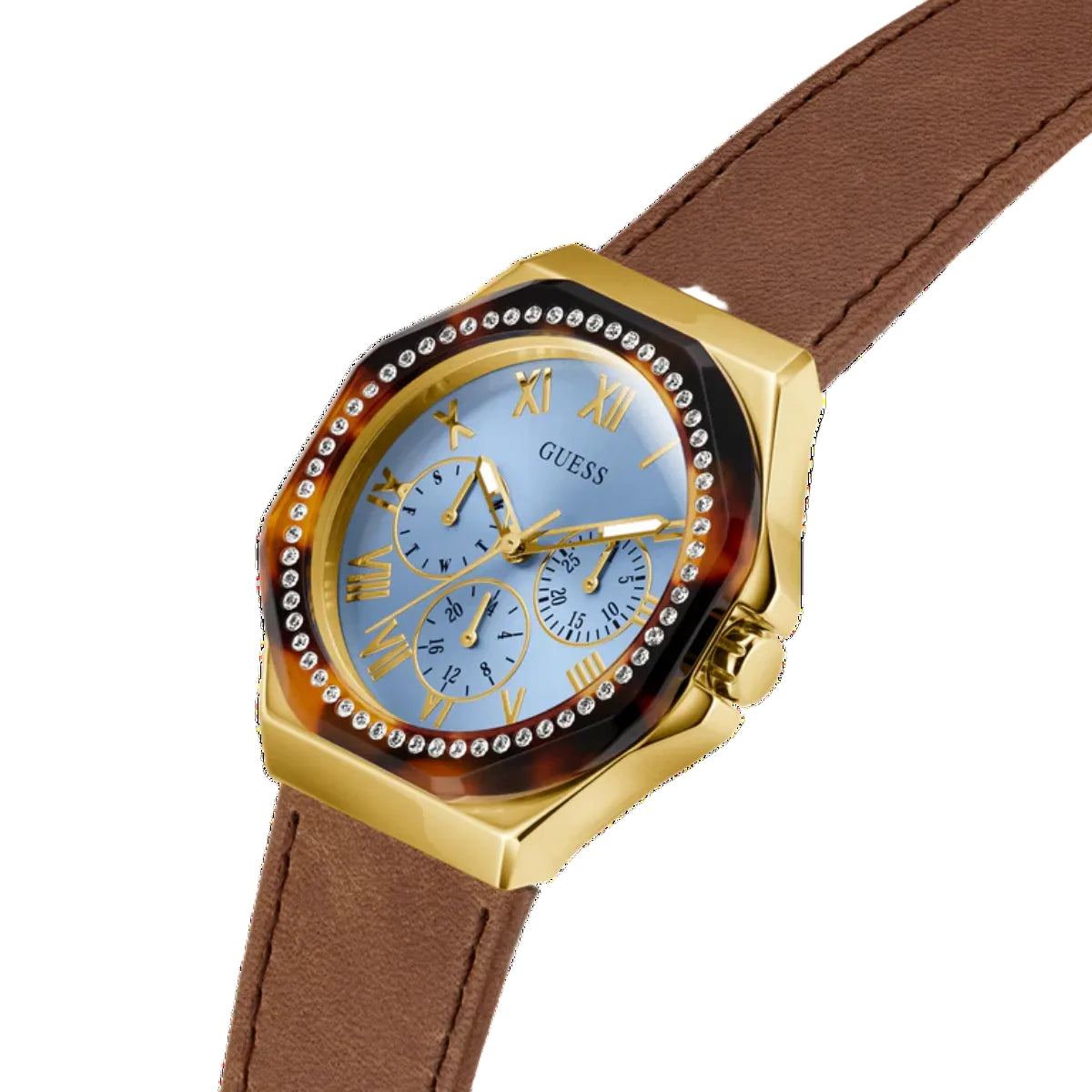 Guess Multi-Function Watch — Brown & Gold Tone