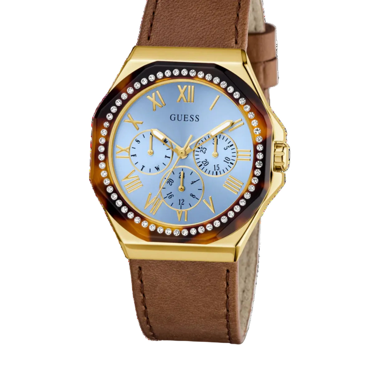 Guess Multi-Function Watch — Brown & Gold Tone