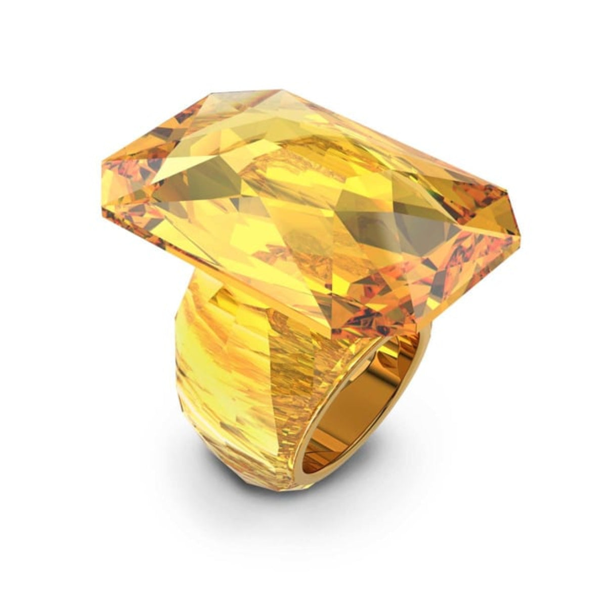 Swarovski Oversized Crystal Cocktail Ring — Yellow