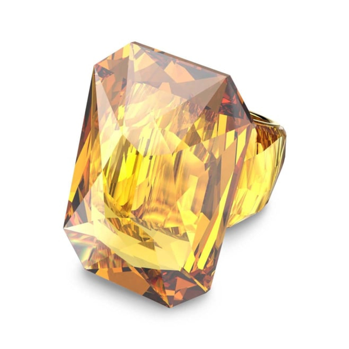 Swarovski Oversized Crystal Cocktail Ring — Yellow