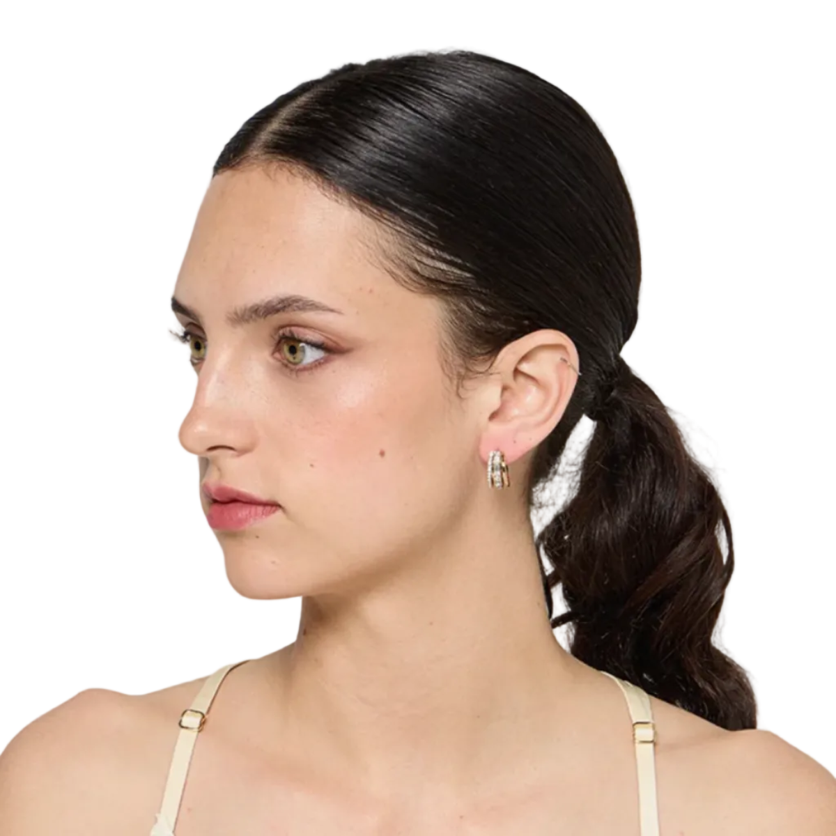 DKNY Ribbed Hoop Earring