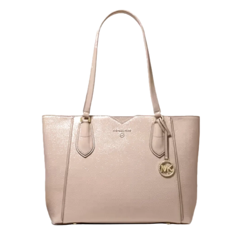 Michael Kors Mae Large Leather Tote — Beige