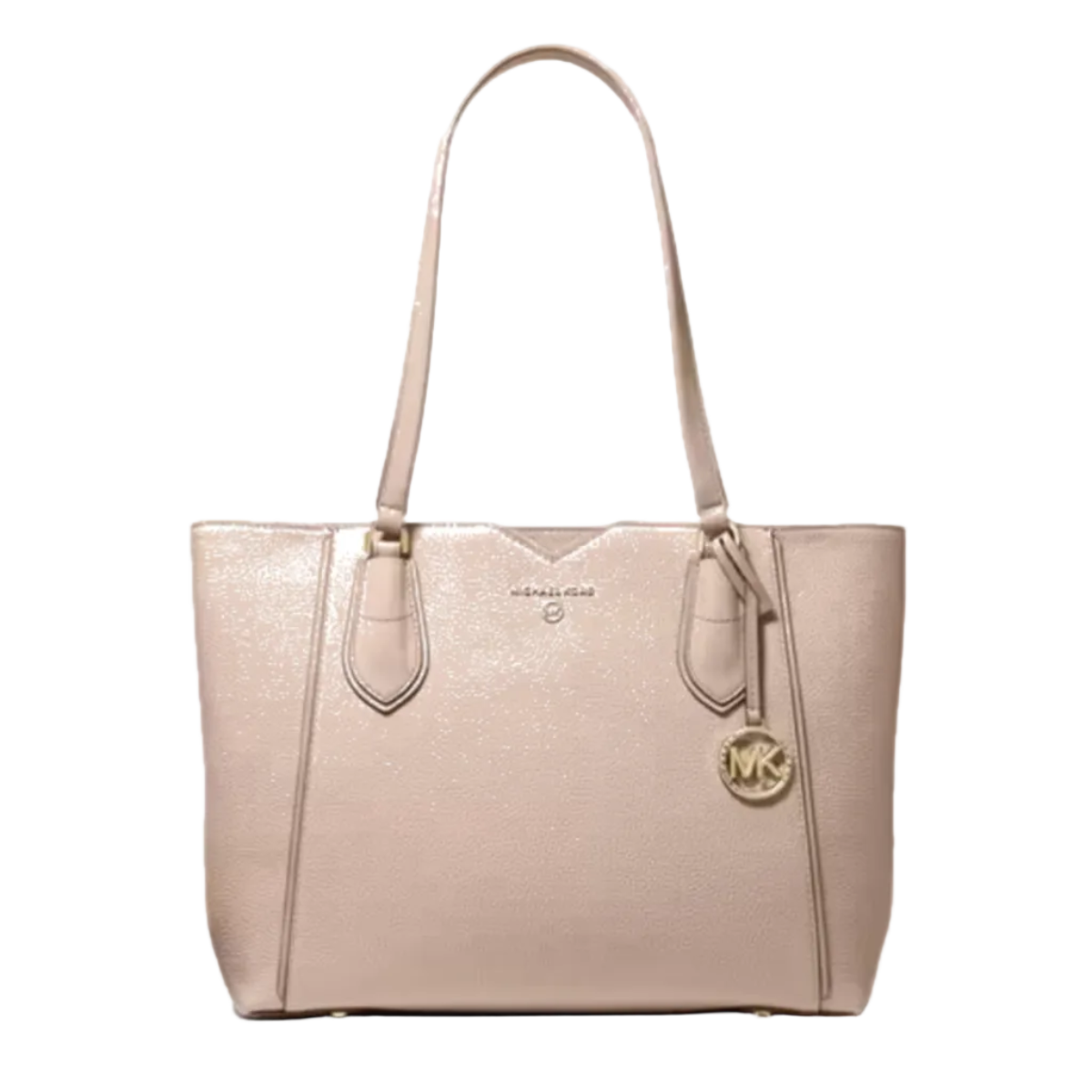 Michael Kors Mae Large Leather Tote — Beige