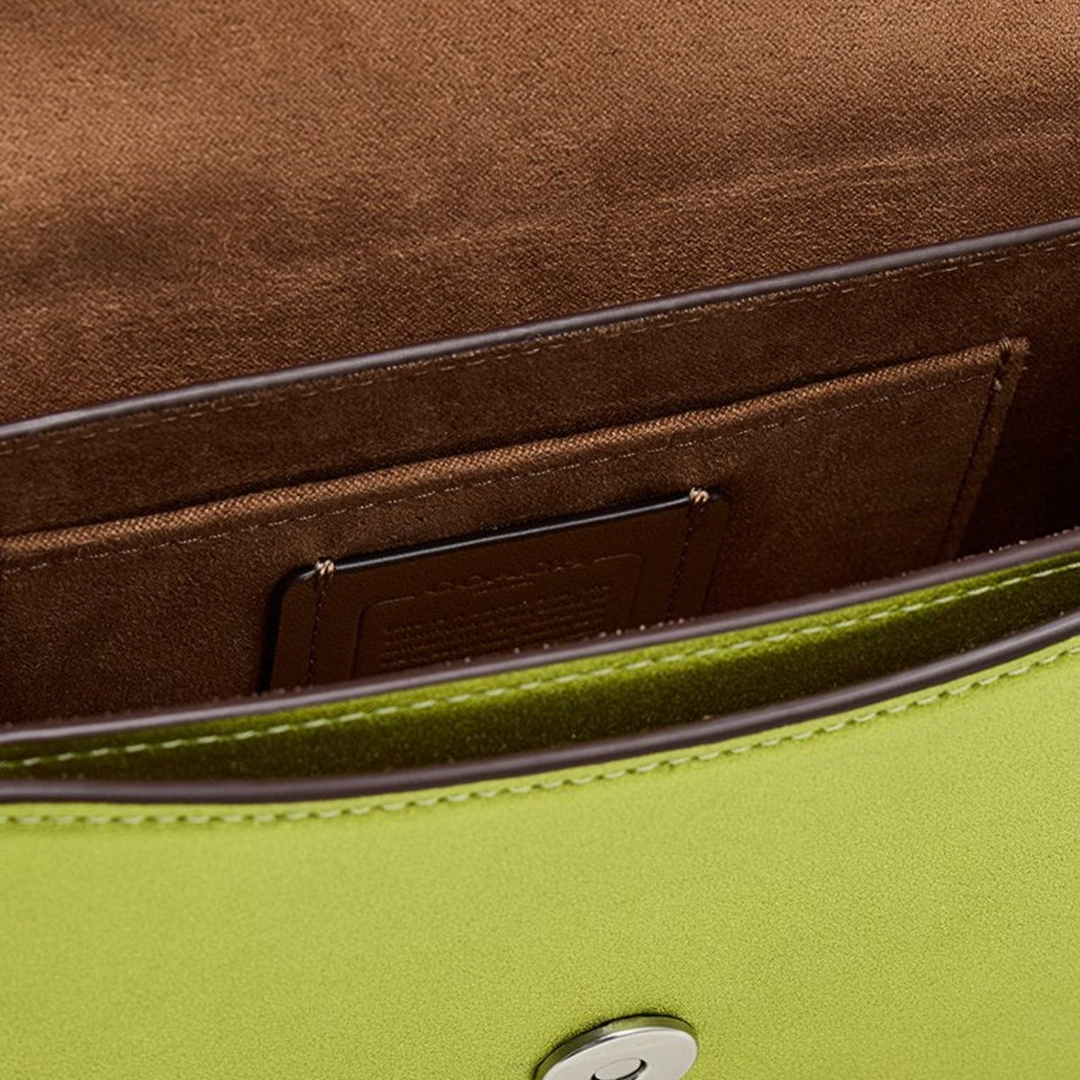 Coach Metallic Flap Shoulder Bag — Light Green