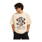 Balenciaga Painted BB Logo T-Shirt Cream worn