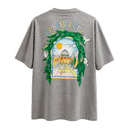Casablanca Tennis Court Print T-Shirt Grey back