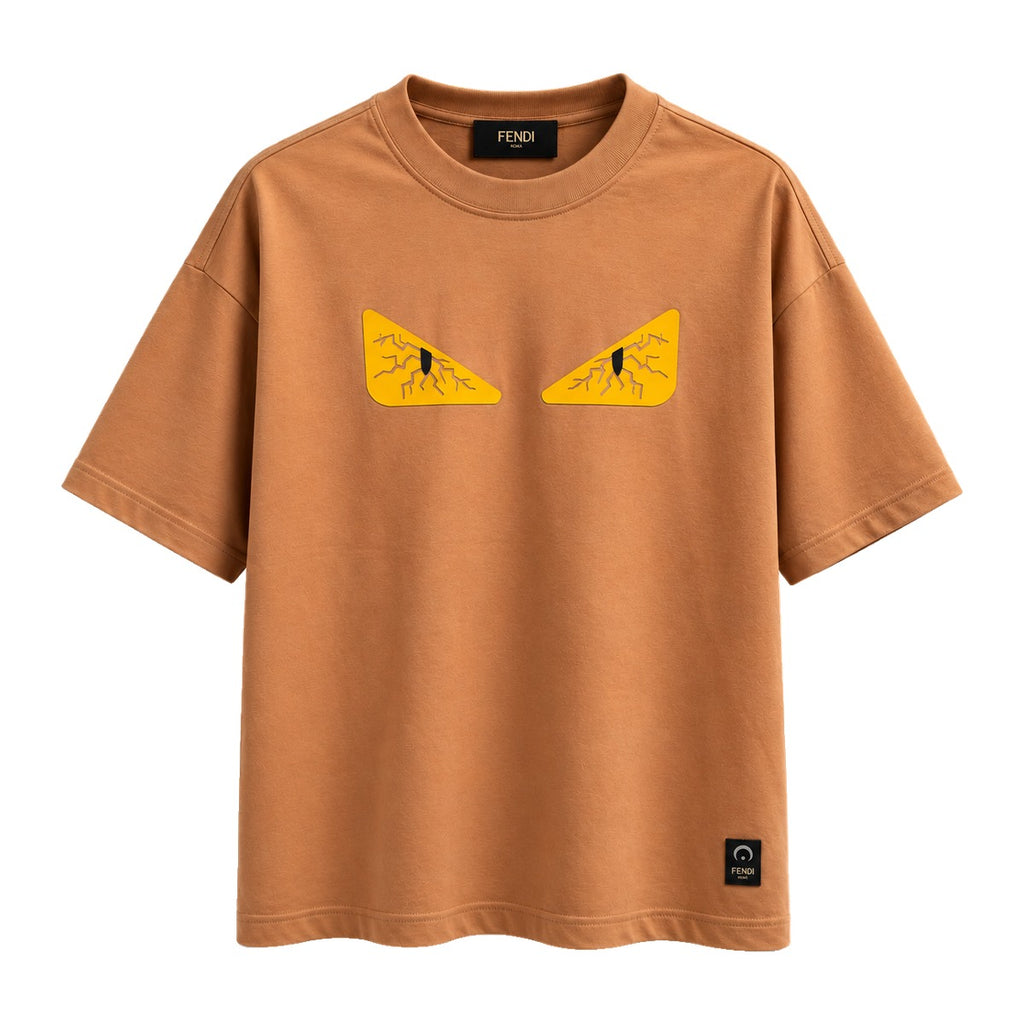Fendi Bag Bugs Eyes T-Shirt Tan front