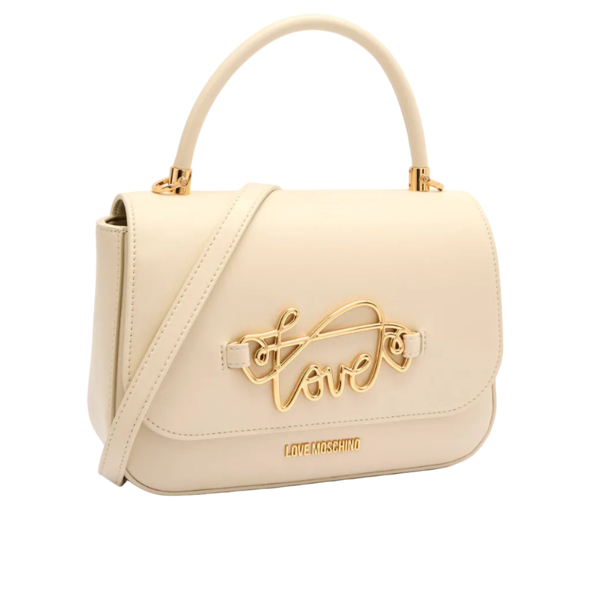 Love Moschino Script Logo Handbag — Ivory