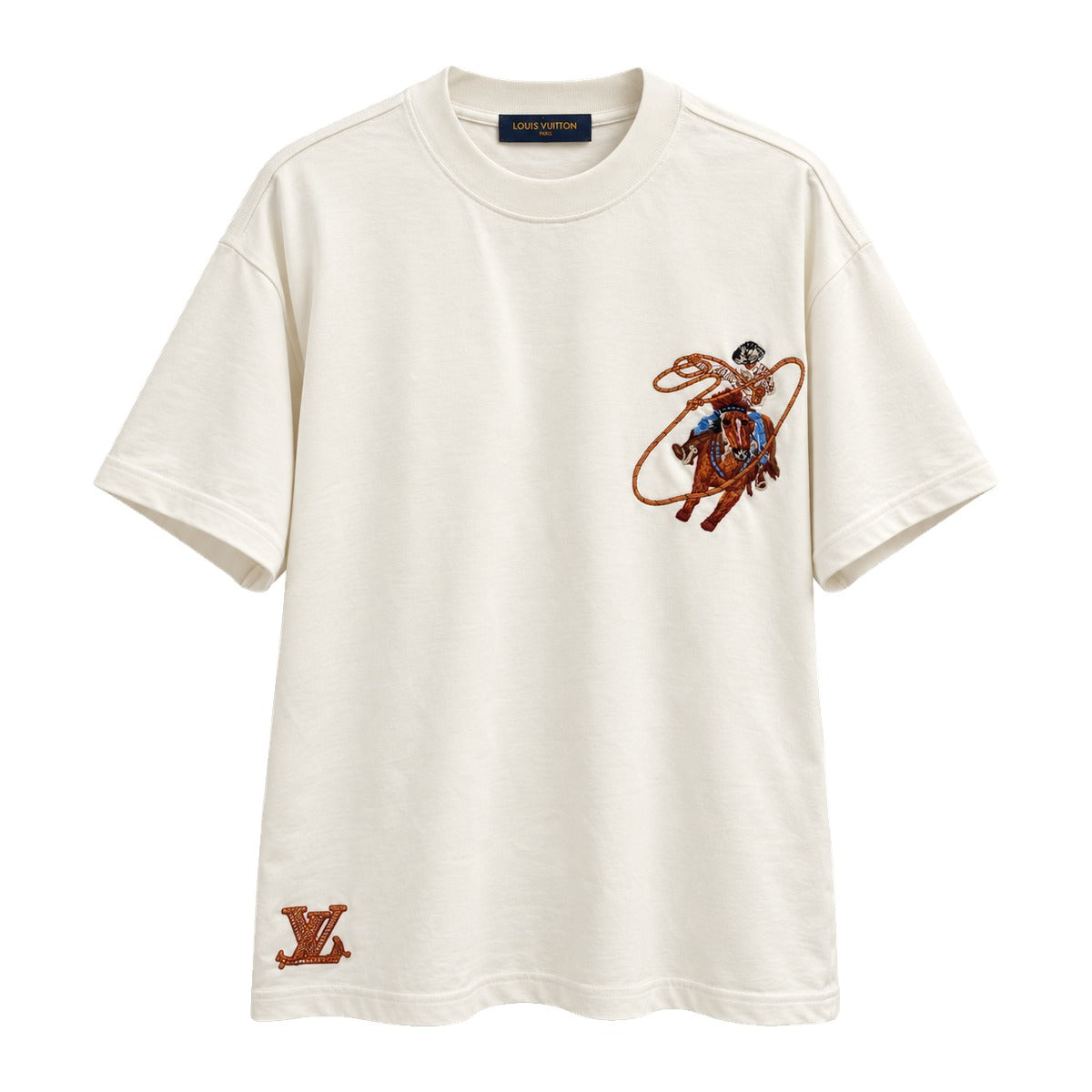 Louis Vuitton Rodeo Embroidered T-Shirt White front