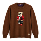 Ralph Lauren Purple Label Polo Bear Knit Sweater Brown front