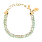 Breil Aventurine Beaded Bracelet Gold and Green