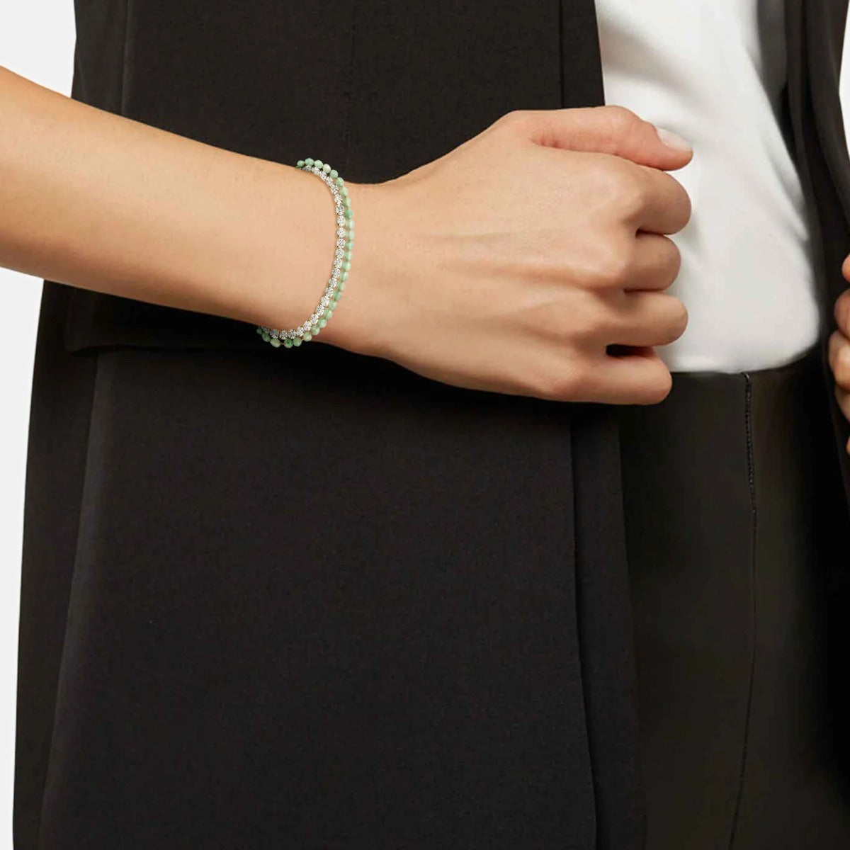 Breil Aventurine Beaded Bracelet detail