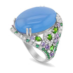 Les Petites Précieuses Blue Chalcedony Garden Ring