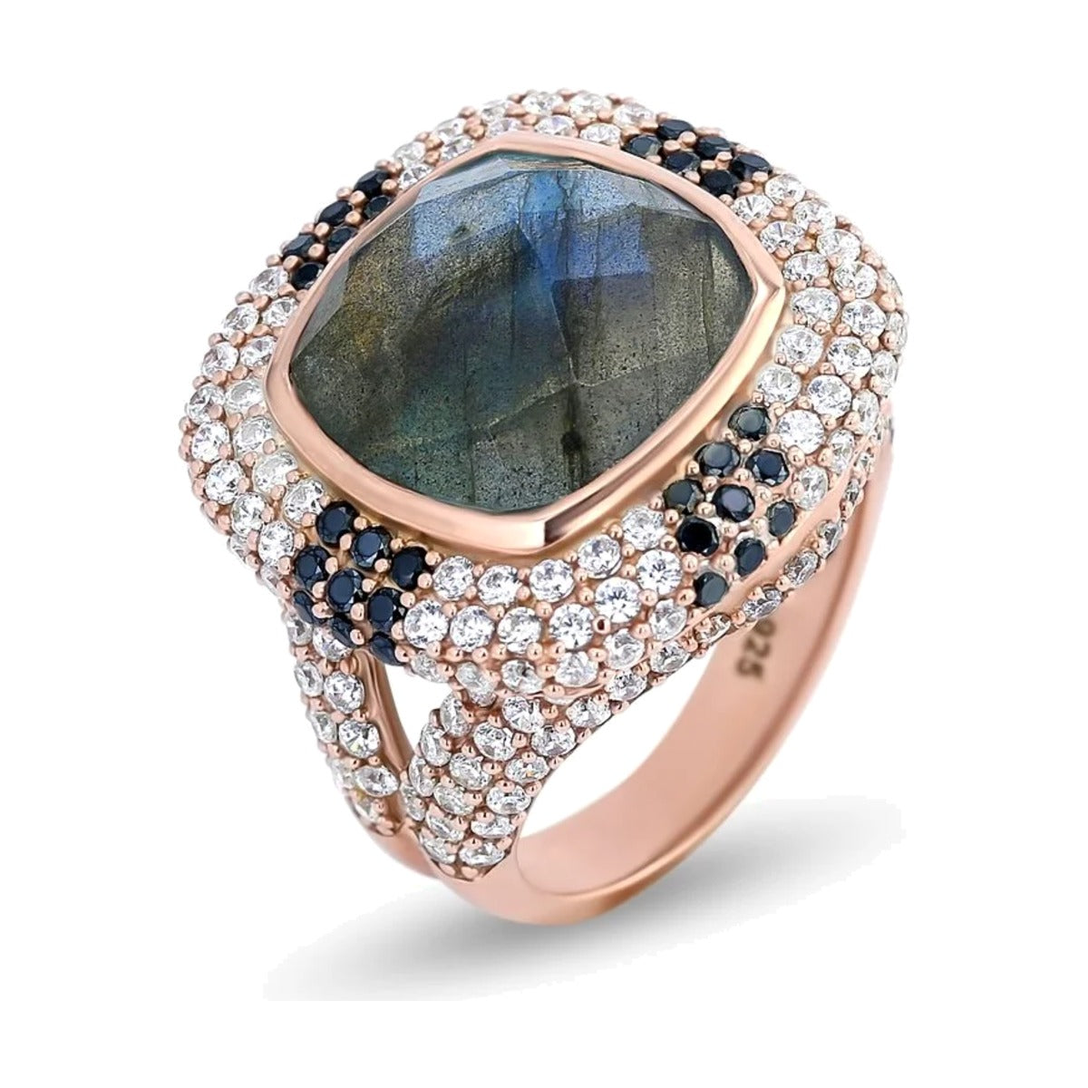 Les Petites Précieuses Labradorite Pavé Cocktail Ring
