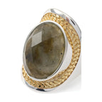Nomad by Di Giorgio Labradorite Signet Ring worn