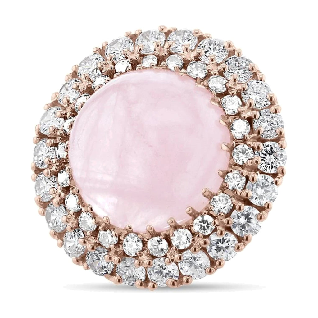 Les Petites Précieuses Rose Quartz Halo Ring