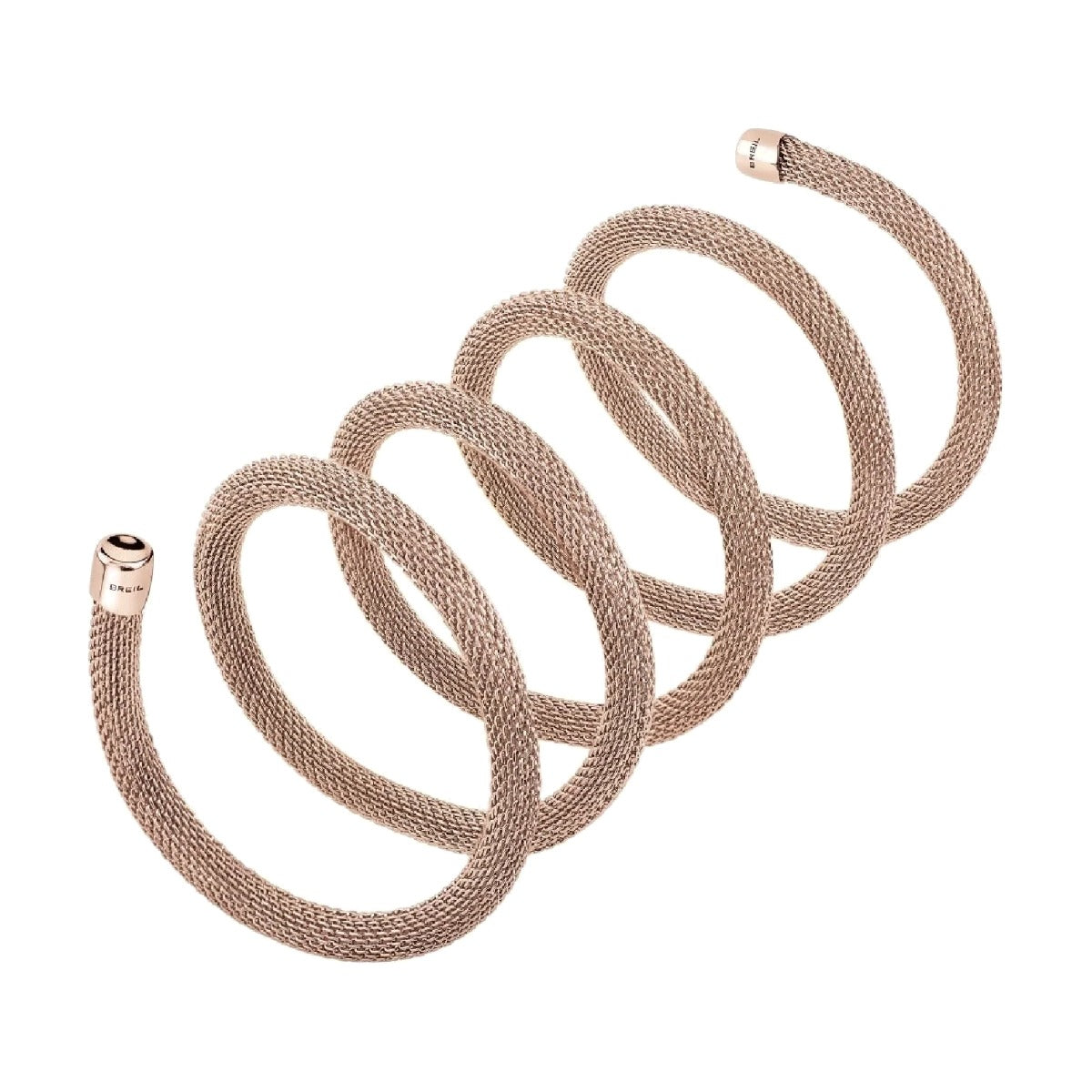 Breil Snake Spiral Wrap Bracelet Rose Gold