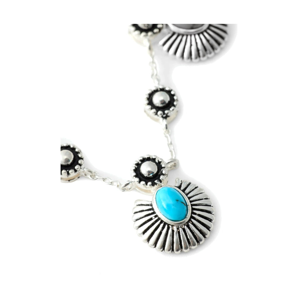 Nomad by Di Giorgio Turquoise Sunburst Necklace worn